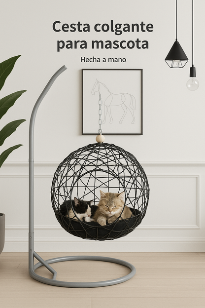 🐱HAMACA SUSPENDIDA - Un rincón flotante para soñar y ronronear.