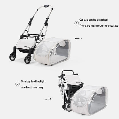 🛻CARRITO PLEGABLE CON ESTILO - Para paseos seguros y cómodos con tu peludo copiloto.