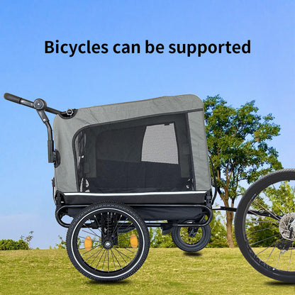 🚴 REMOLQUE PLEGABLE -  Súbelo y salgan juntos: ideal para viajes, bicis y perros con estilo.