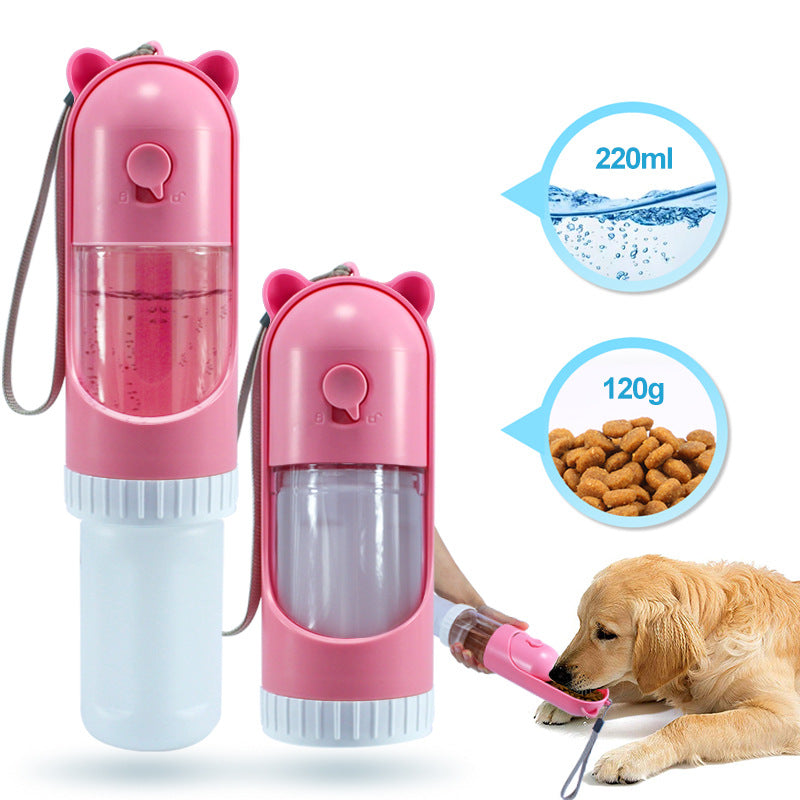 🥤 VASO PORTATIL PARA MASCOTA 2 EN 1 -  Para Viajes con tu mascota,  agua y croquetas en un solo giro, estés donde estés.
