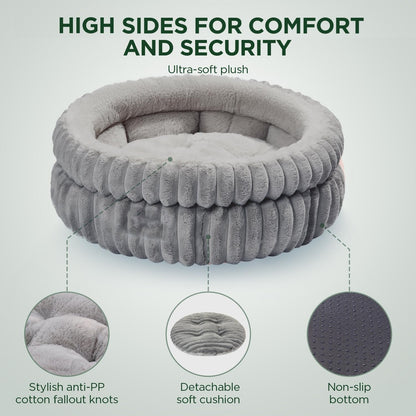 High-Quality Rabbit Fur Round Pet Bed for Dogs and Cats, Warm and Thick Small Dog Mat and Cat Sofa