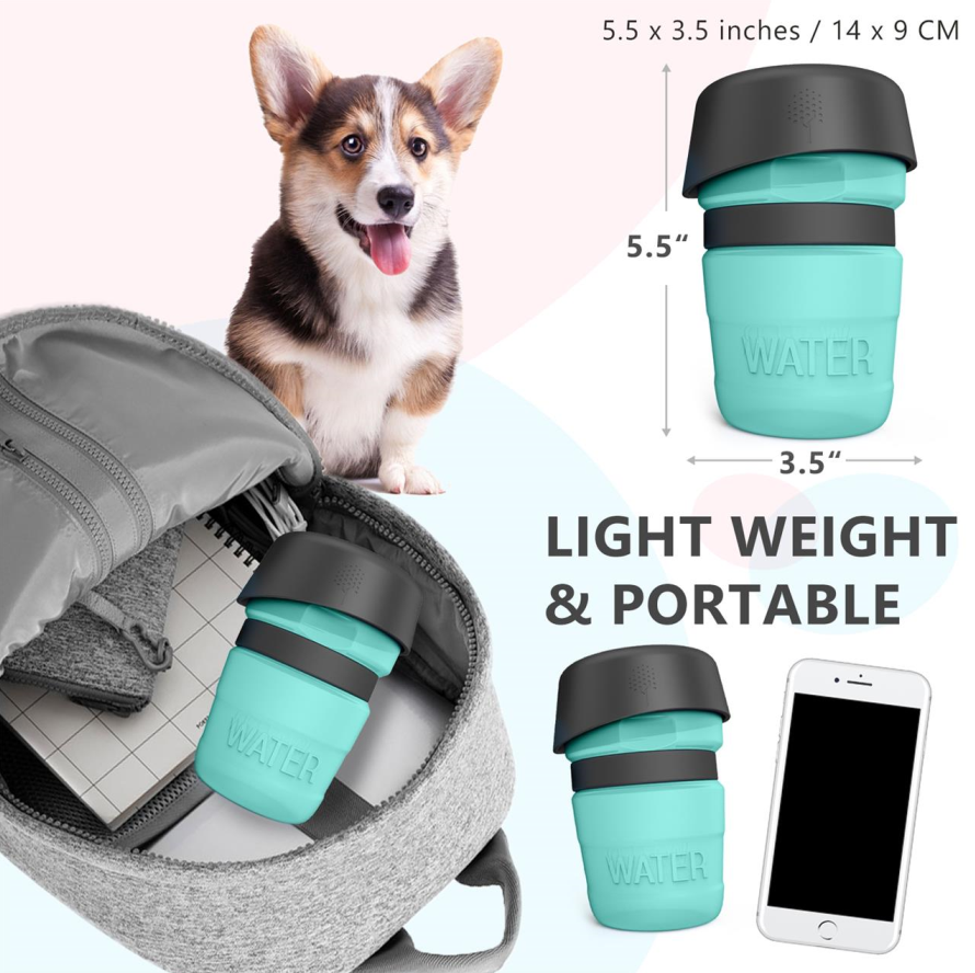 💧 Botella portátil de agua para mascotas | Dispensador de viaje. Agua fresca en cada paseo: práctica, ligera y a prueba de sed. 🐶🐾