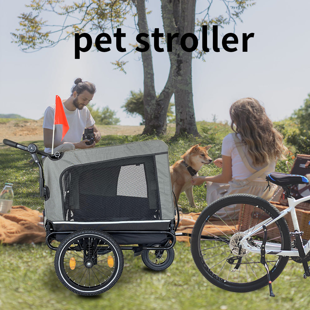 🚴 REMOLQUE PLEGABLE -  Súbelo y salgan juntos: ideal para viajes, bicis y perros con estilo.