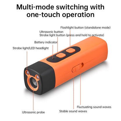 2025 Dog Repellent: Ultrasonic dog training device, rechargeable dog bark deterrent with LED flashlight.