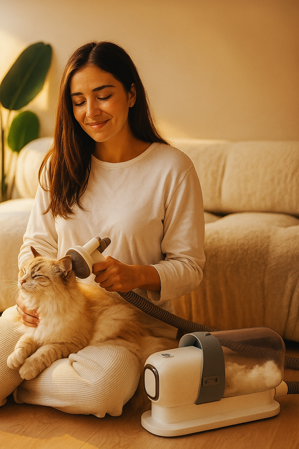 ✂️ Kit de aspiradora y cortapelos eléctrico para mascotas con bajo ruido - Corte limpio, sin miedo ni pelos por toda la casa. 🐶🐾