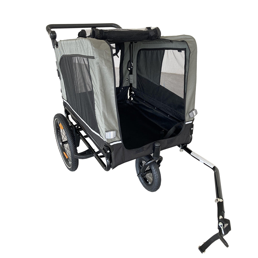 🚴 REMOLQUE PLEGABLE -  Súbelo y salgan juntos: ideal para viajes, bicis y perros con estilo.