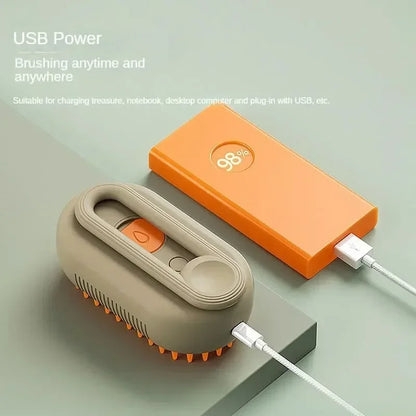 💨 CEPILLO 3 EN 1 CON VAPOR Y SPRAY - Deja su pelo suavecito, sin nudos y con aroma rico.